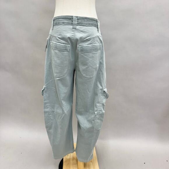 Pilcro Slouchy Utility Bow Barrel Pants in Sage Cargo Pockets Size 27 NWT - Picture 6 of 16